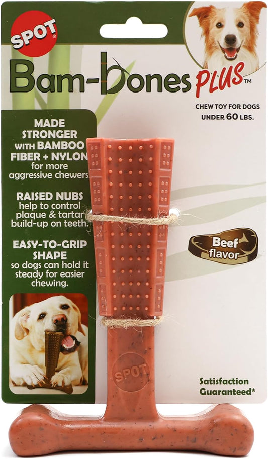 Ethical Pet Products Bambone Plus Bone Chicken Dog Chew Toy - Beef  Flavor (6")