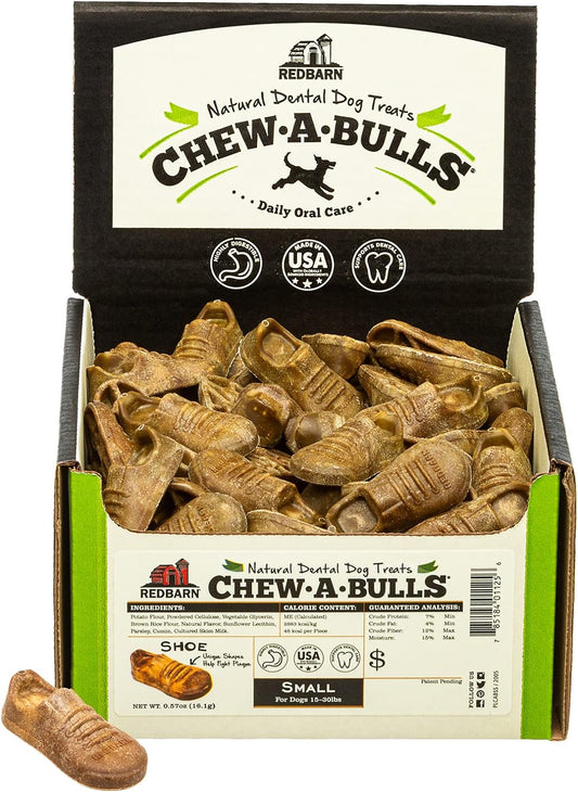 Redbarn Pet Products Chew-A-Bulls Shoe Dental Dog Treats Small