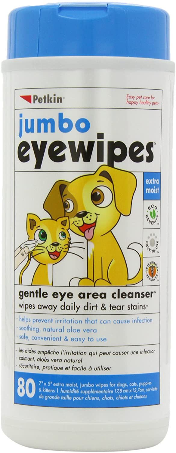 Petkin Jumbo Eyewipes 80 count