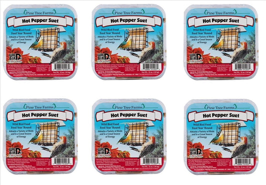 Pine Tree Farms Hot Pepper Suet Cake 12Oz- 6Pack