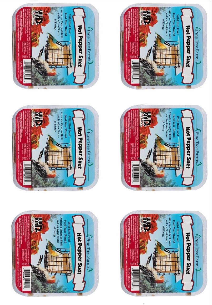 Pine Tree Farms Hot Pepper Suet Cake 12Oz- 6Pack
