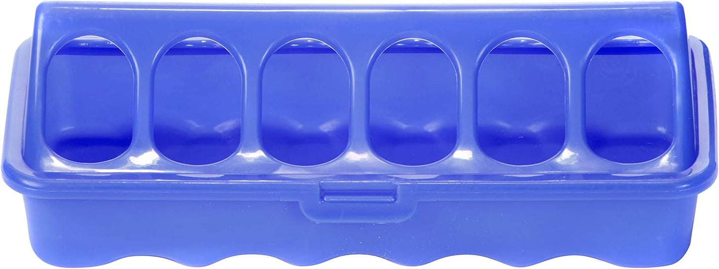Double-Tuf Ground Chick Plastic Ground Poultry Feeder - Blue