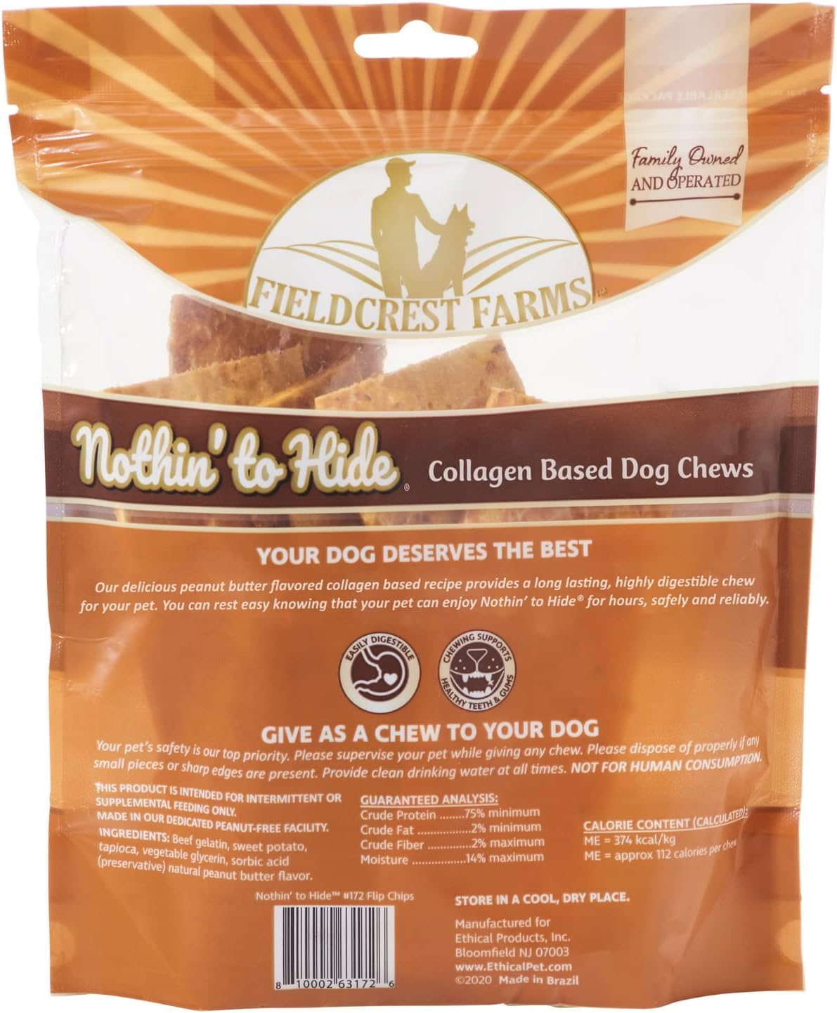 Fieldcrest Farms Nothin' To Hide Flip Chips Peanut Butter (Pack of 8)