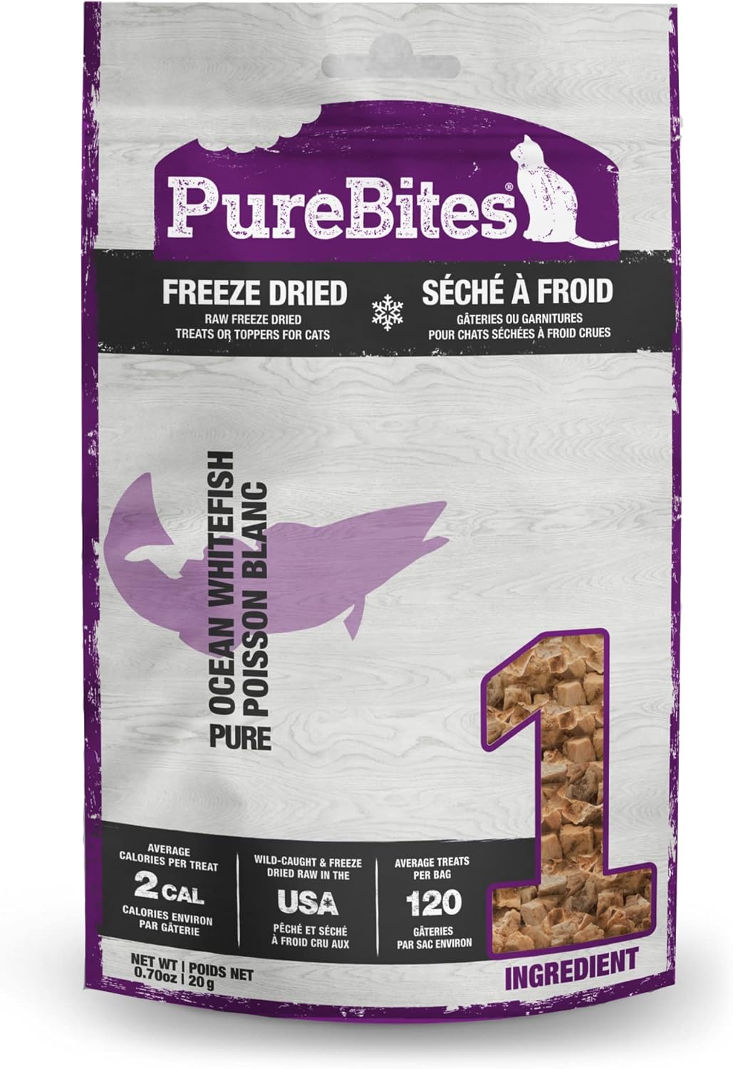 PureBites Freeze Dried Ocean Whitefish for Cat Treats - 0.70oz
