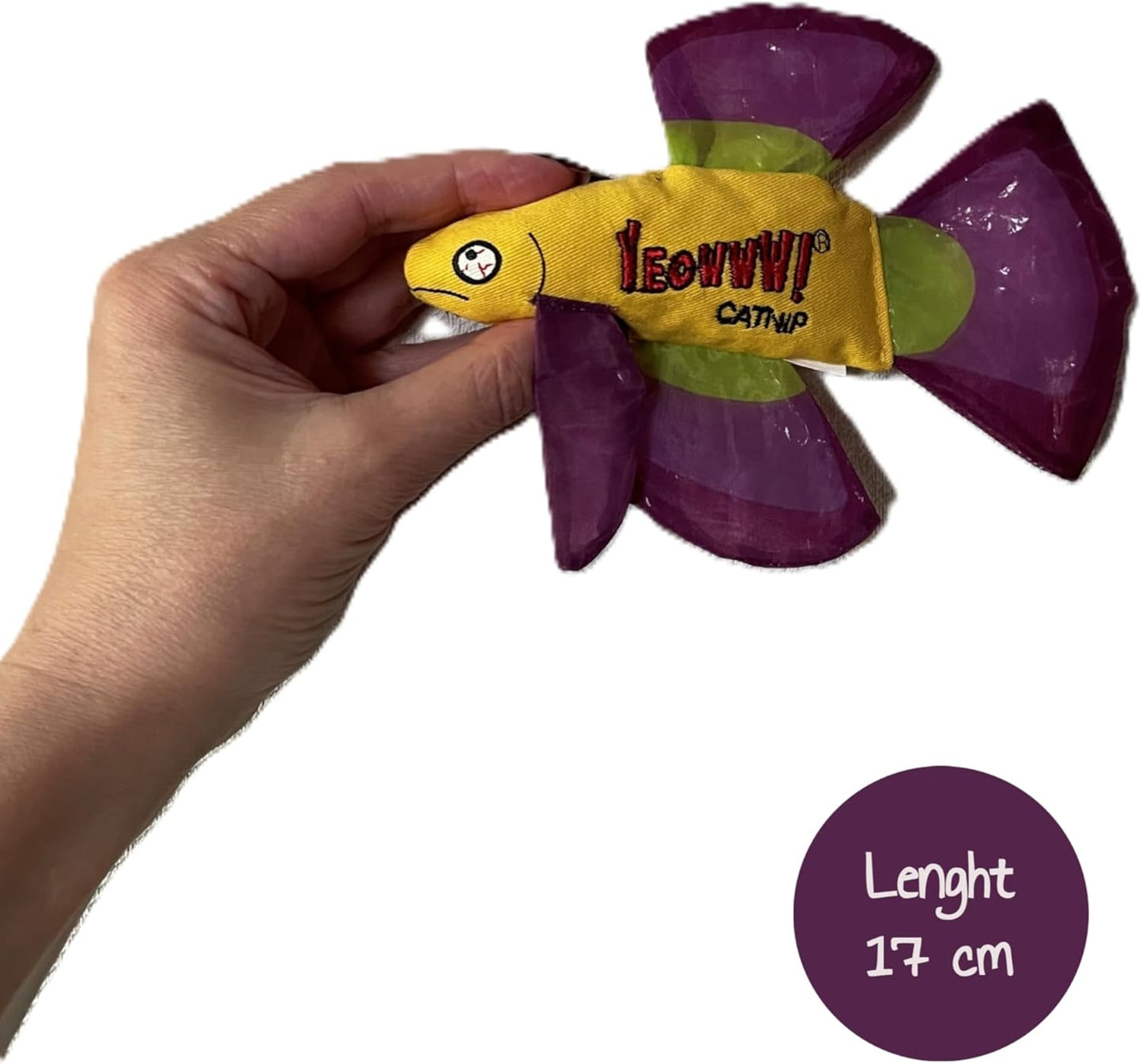 Yeowww! Mo Betta Fish Catnip Filled Cat Toy - Purple