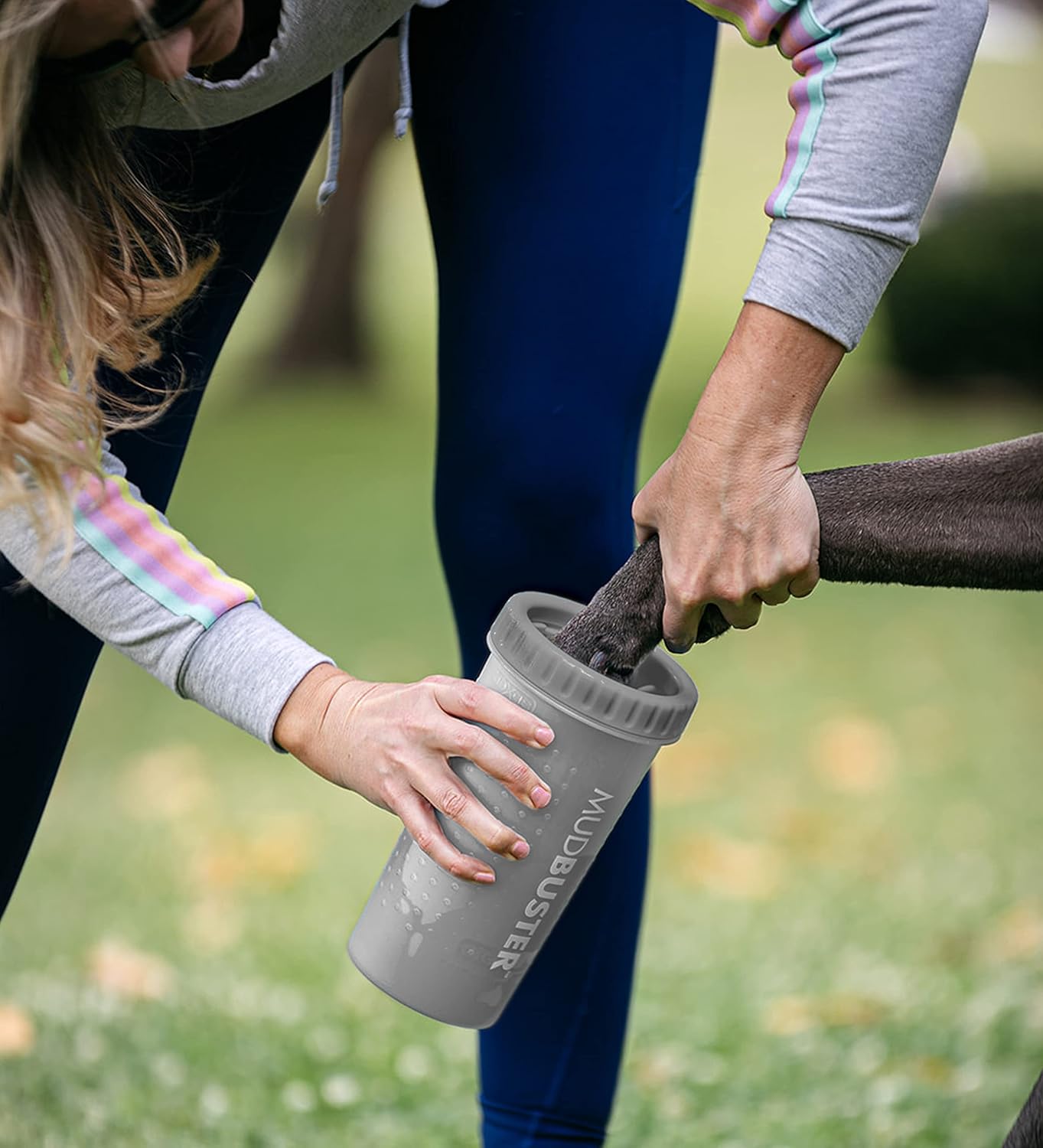 Dexas MudBuster Portable Dog Paw Cleaner - Large Gray