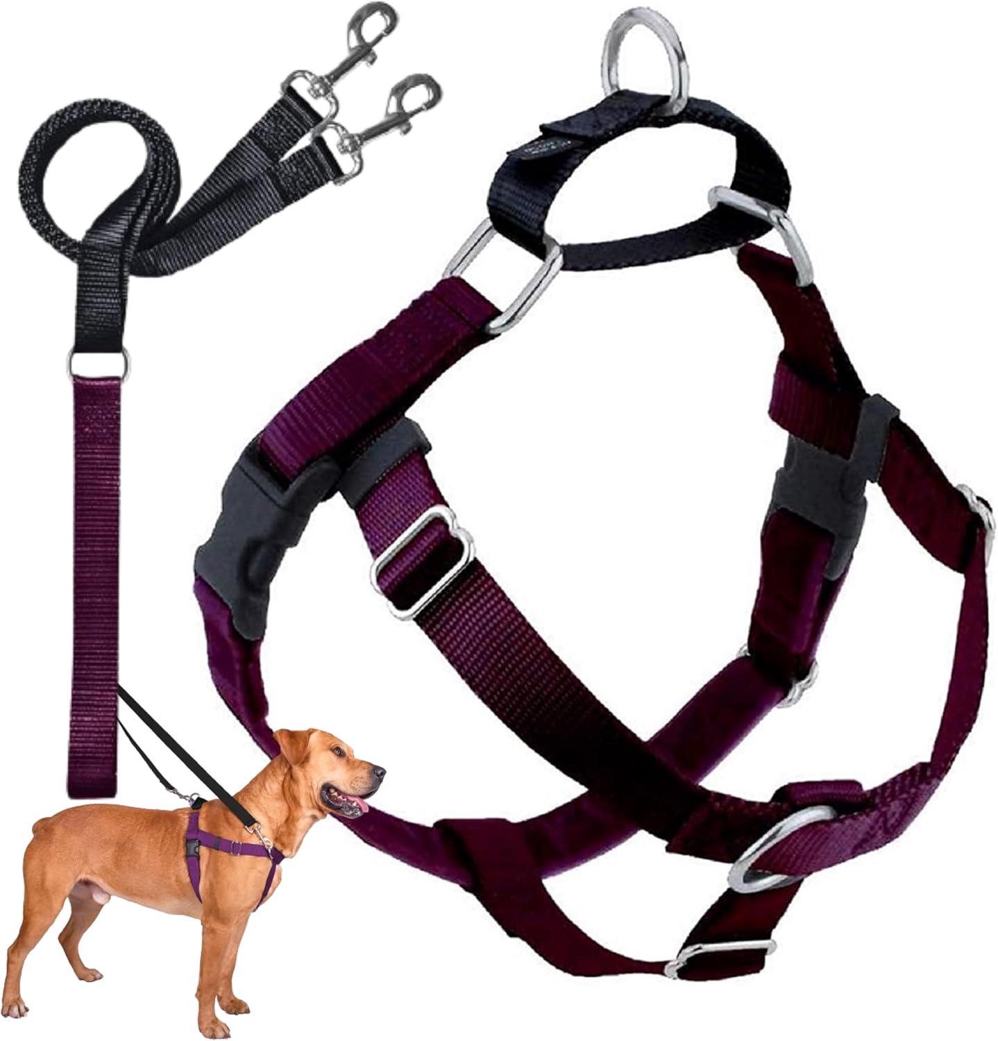 2 Hounds Design Freedom No Pull Dog Harness X-Large Burgundy