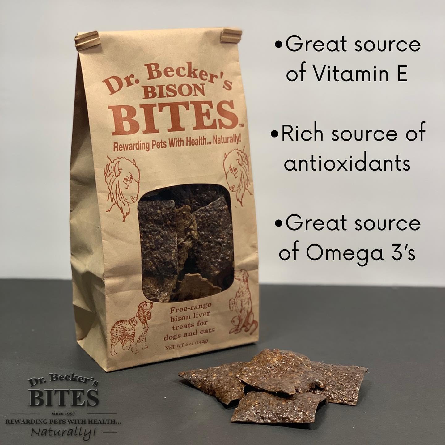 Dr. Becker's Bites - Bison Dog Treats 5 OZ