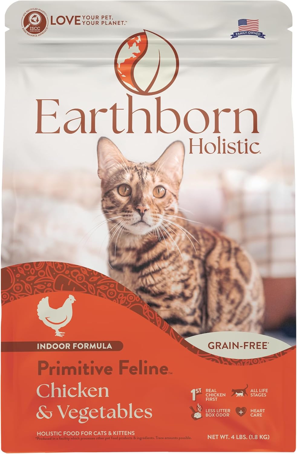 Earthborn Holistic Primitive Feline Grain Free 44/20 Cat Food - 5 lbs