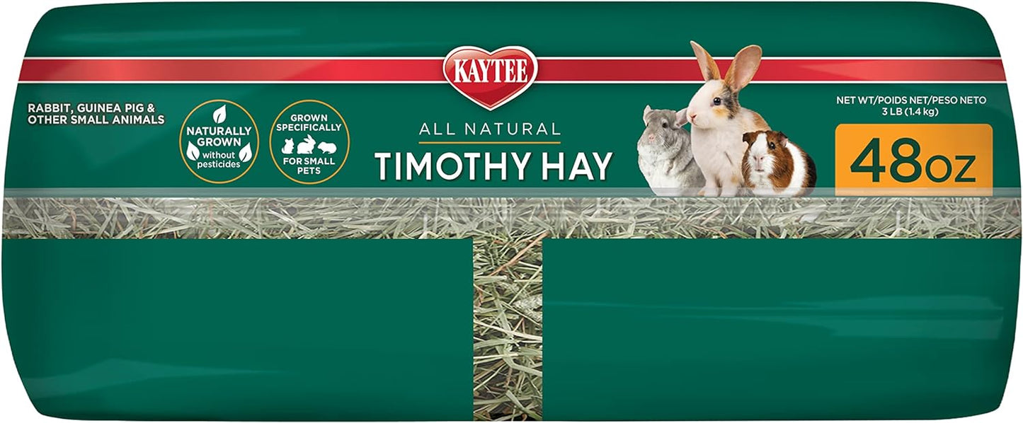 Kaytee All Natural Timothy Hay for Guinea Pigs, Rabbits & Other Small Animals - 3 Pound