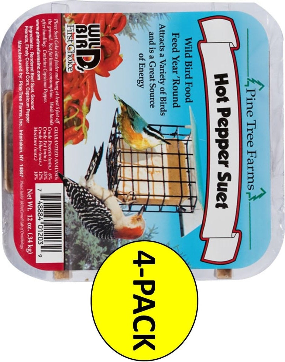 Pine Tree Farms Premium Hot Pepper Suet Cakes 4-Pack