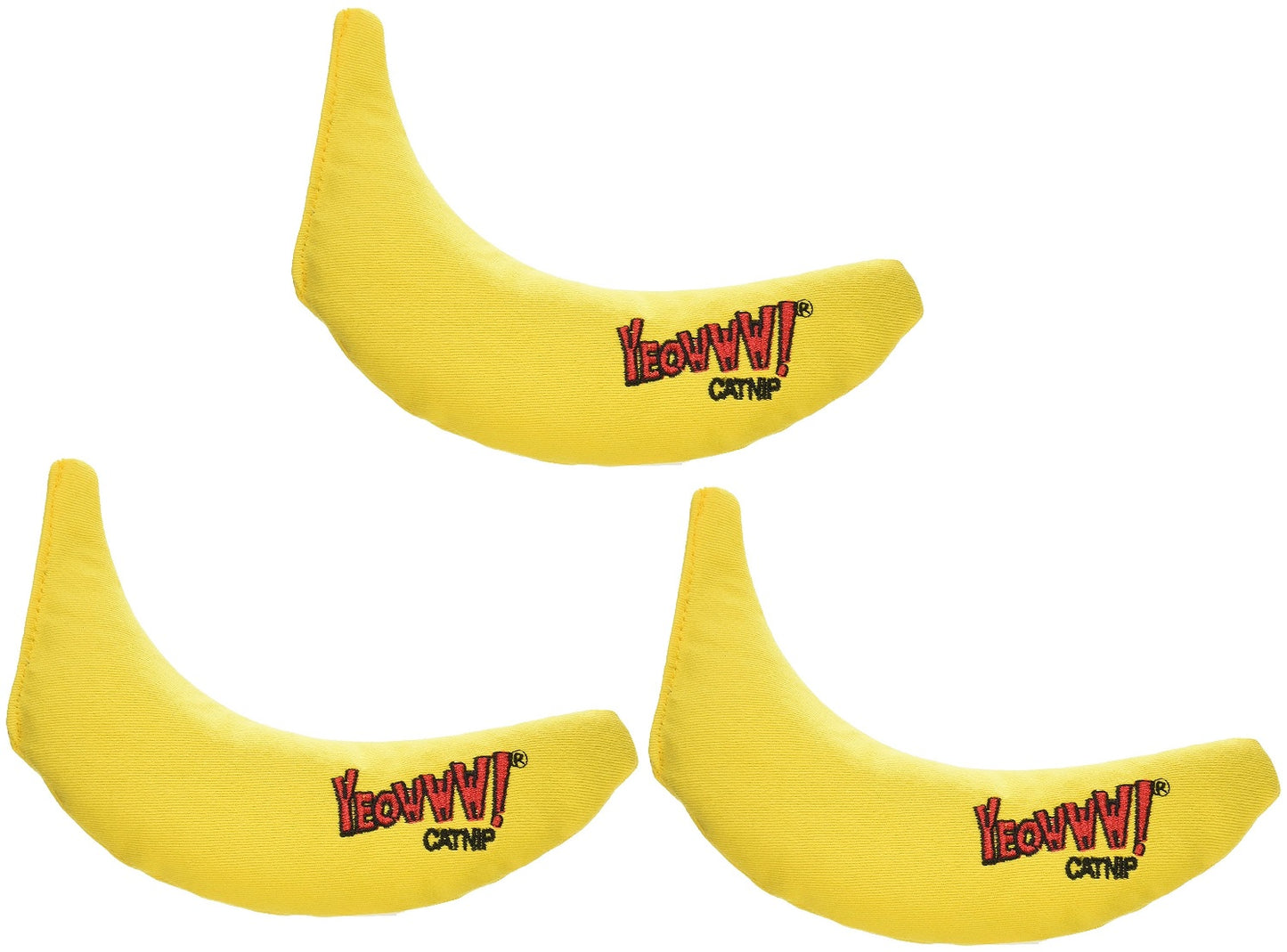 Yeowww! 100% Organic Catnip Toy, Yellow Banana 3 Pack