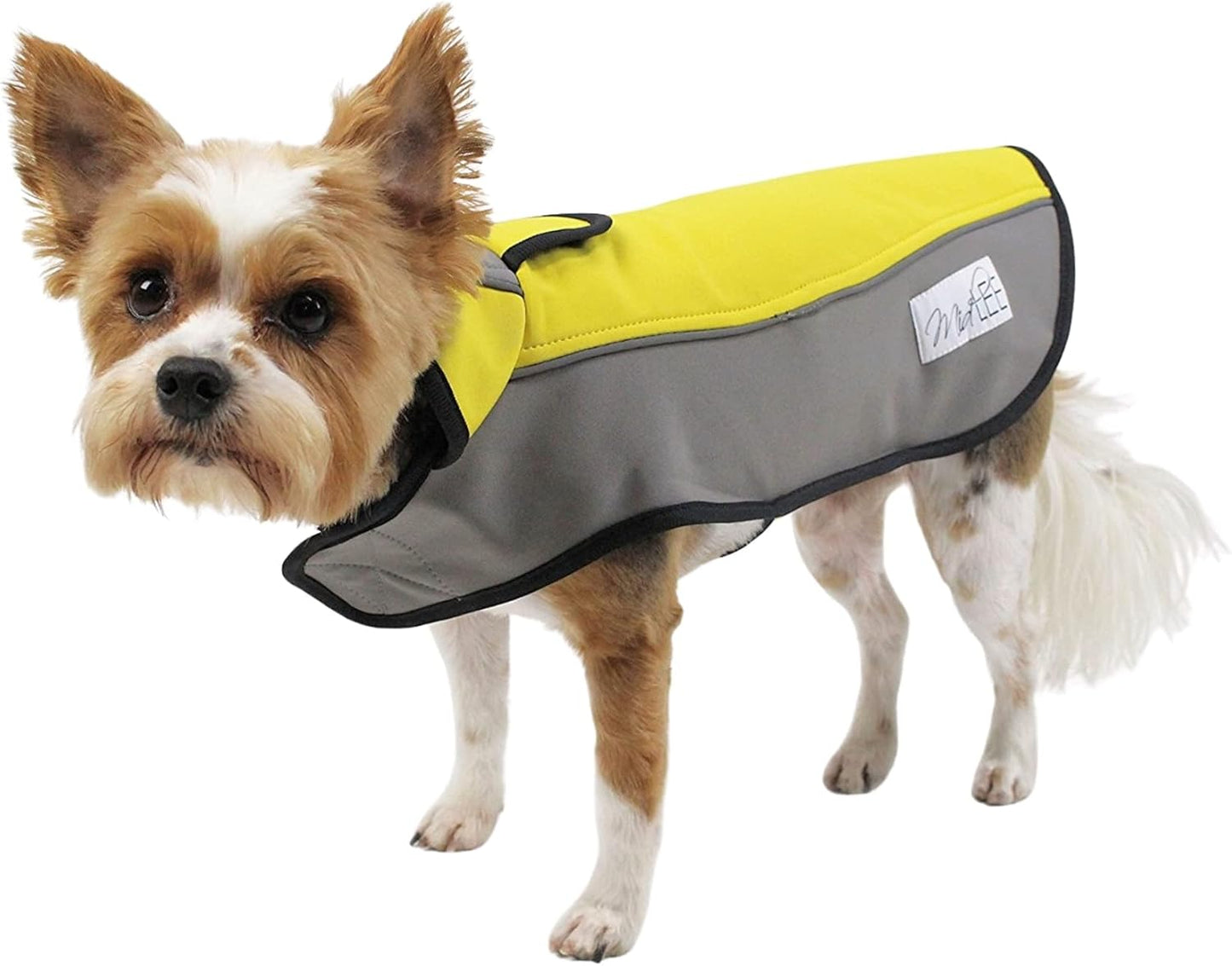 Midlee Waterproof Cold Weather Gray & Yellow Winter Dog Jacket