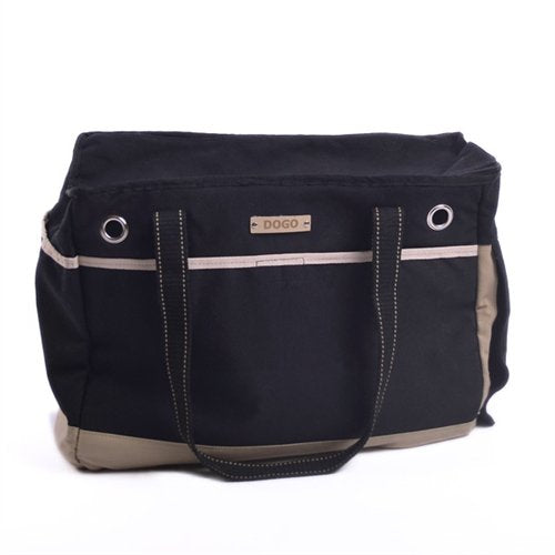 Dogo Canvas Big Black Tote Pet Dog Carrier 17"x13"x 8"