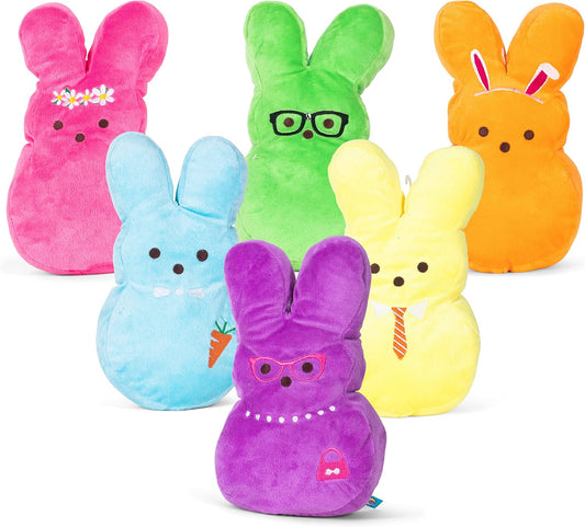 Peeps Bunnies Plush Dress-Up Toy - Assorted Colors, 6 Inch | Pet Toys for Dogs