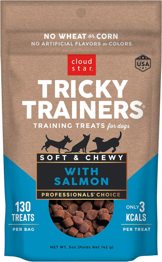 Cloud Star Tricky Trainers Chewy Salmon Flavor Dog Training Treats-5 oz