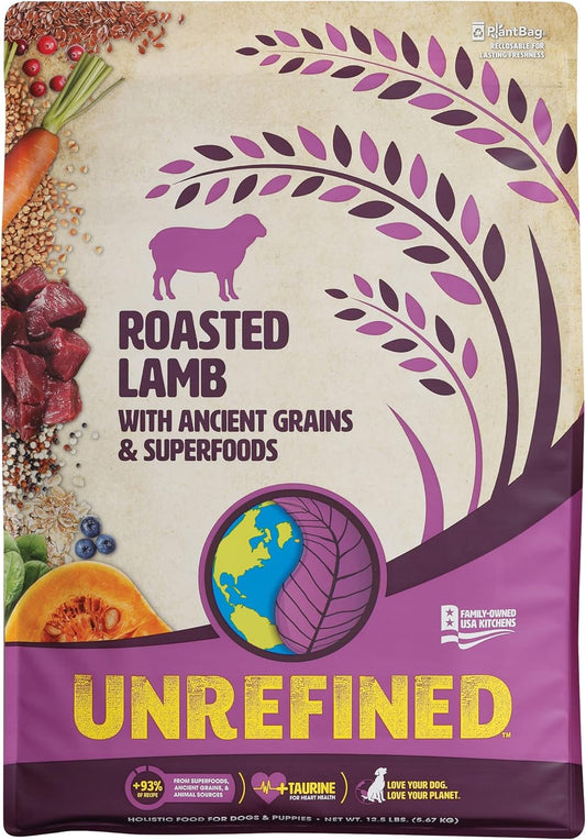 Earthborn Holistic Unrefined Roasted Lamb with Ancient Grains & Superfoods Dry Dog Food - 12.5 lbs