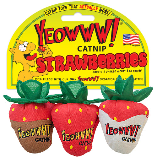 Yeowww! Catnip Strawberry Cat Toys (3 Pack)