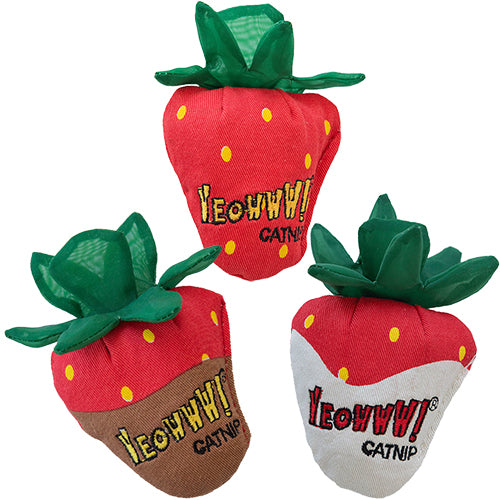 Yeowww! Catnip Strawberry Cat Toys (3 Pack)