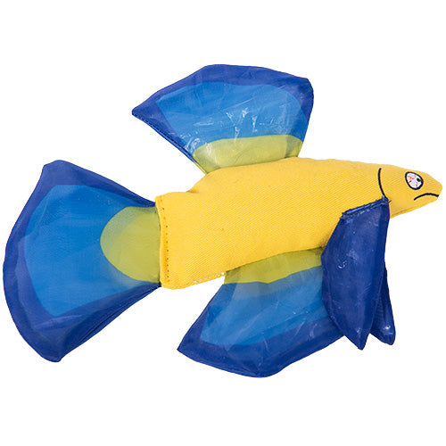 Yeowww! Mo Betta Fish Catnip Filled Cat Toy - Blue