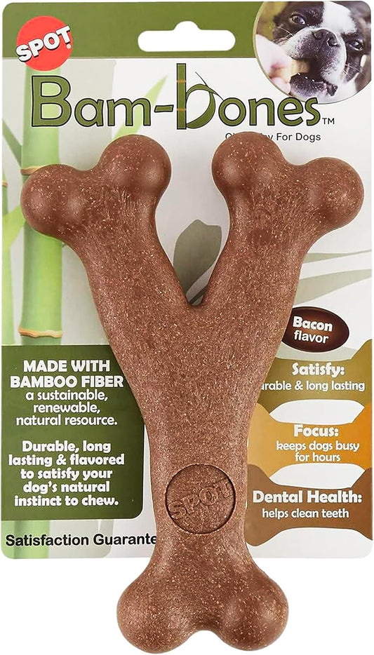 ETHICAL/SPOT Bam-Bone Wishbone Bacon Flavor Chew Toy - 5.25"