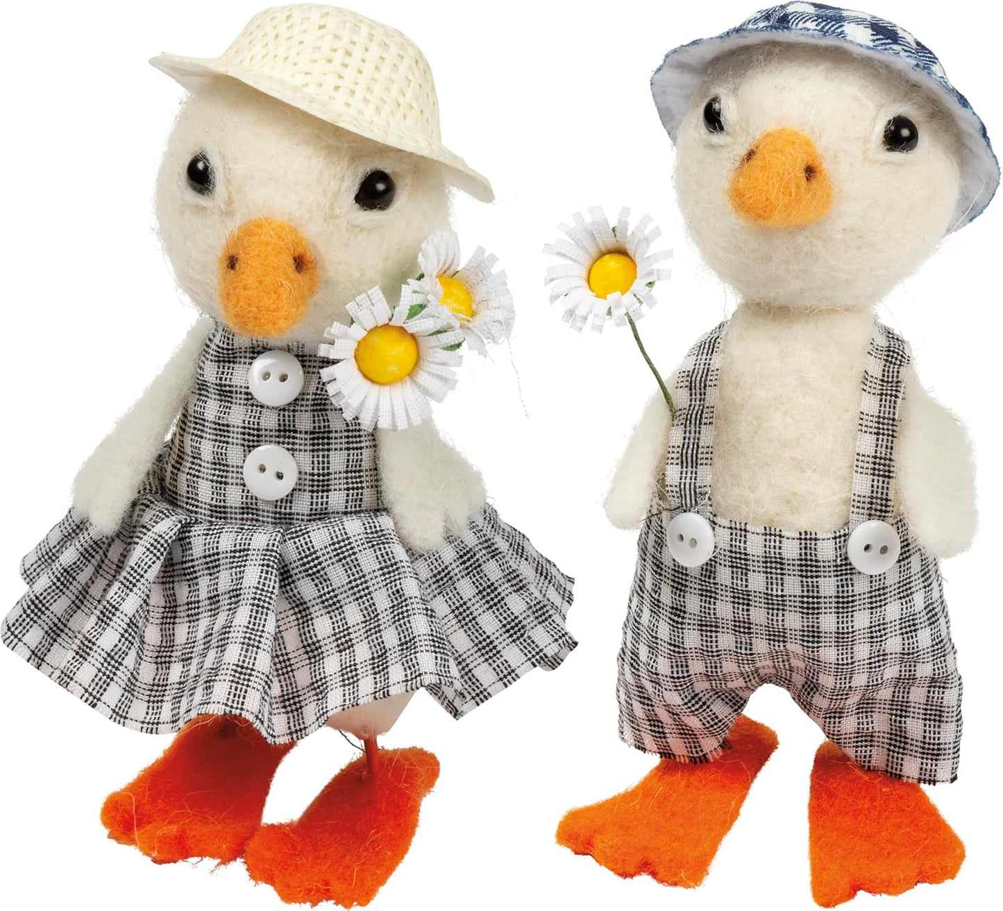 Primitives by Kathy Easter Flowers & Hats Gingham Ducks Critter Set of 2