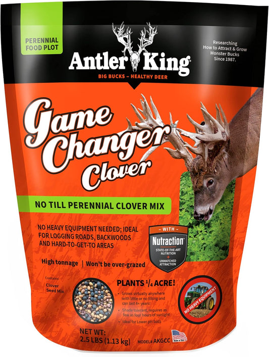 Antler King Game Changer Clover Mix Deer Food Plot (Plants 1/4 Acre) -2.5 LB