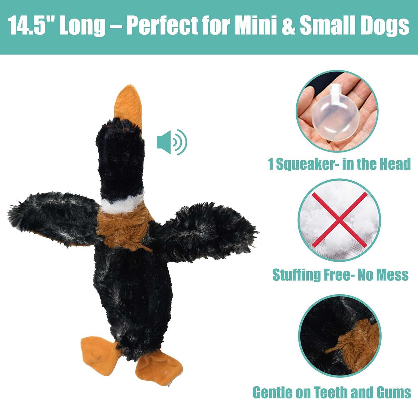 Spot Skinneeez Plush Mallard Duck Dog Toy- 14" Long- 1 Count Assorted