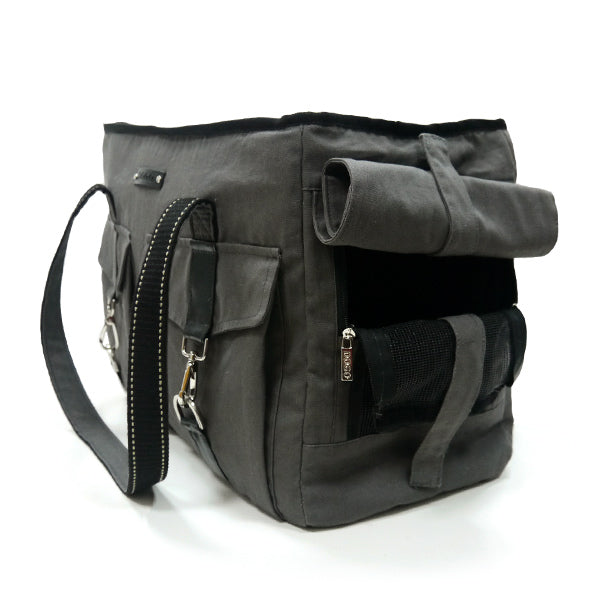 Dogo Pet Fashions Buckle Tote V2 Pet Carrier Bag - Charcoal