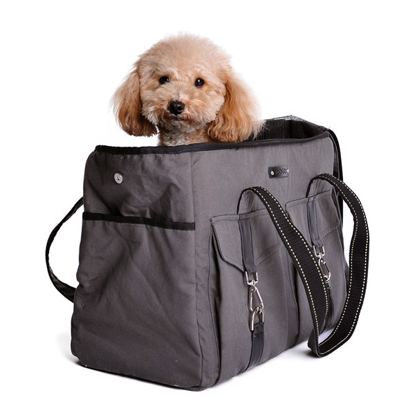 Dogo Pet Fashions Buckle Tote V2 Pet Carrier Bag - Charcoal