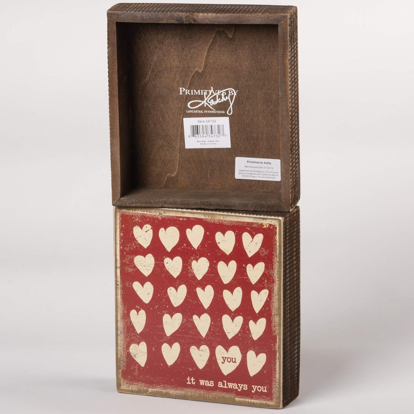 Primitives by Kathy You It Was Always You Box Rustic Inspired Wood Box Sign