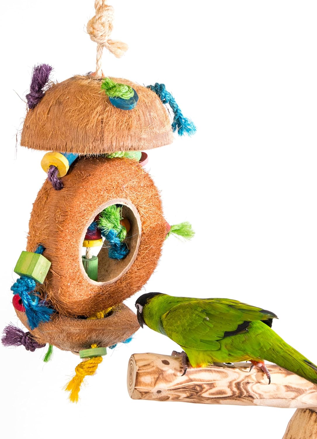 Penn Plax Natural Coconut Bird Kabob with Wood and Sisal