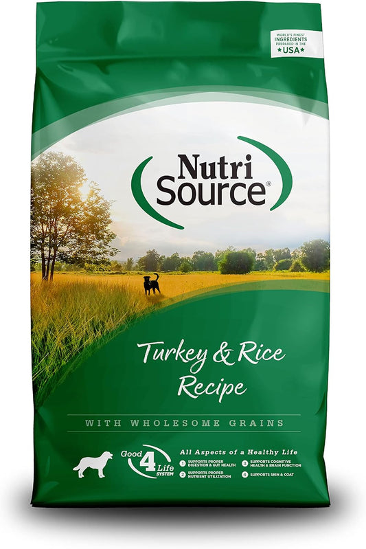 NutriSource Turkey and Rice With Wholesome Grains Dry Dog Food - 26 Lb