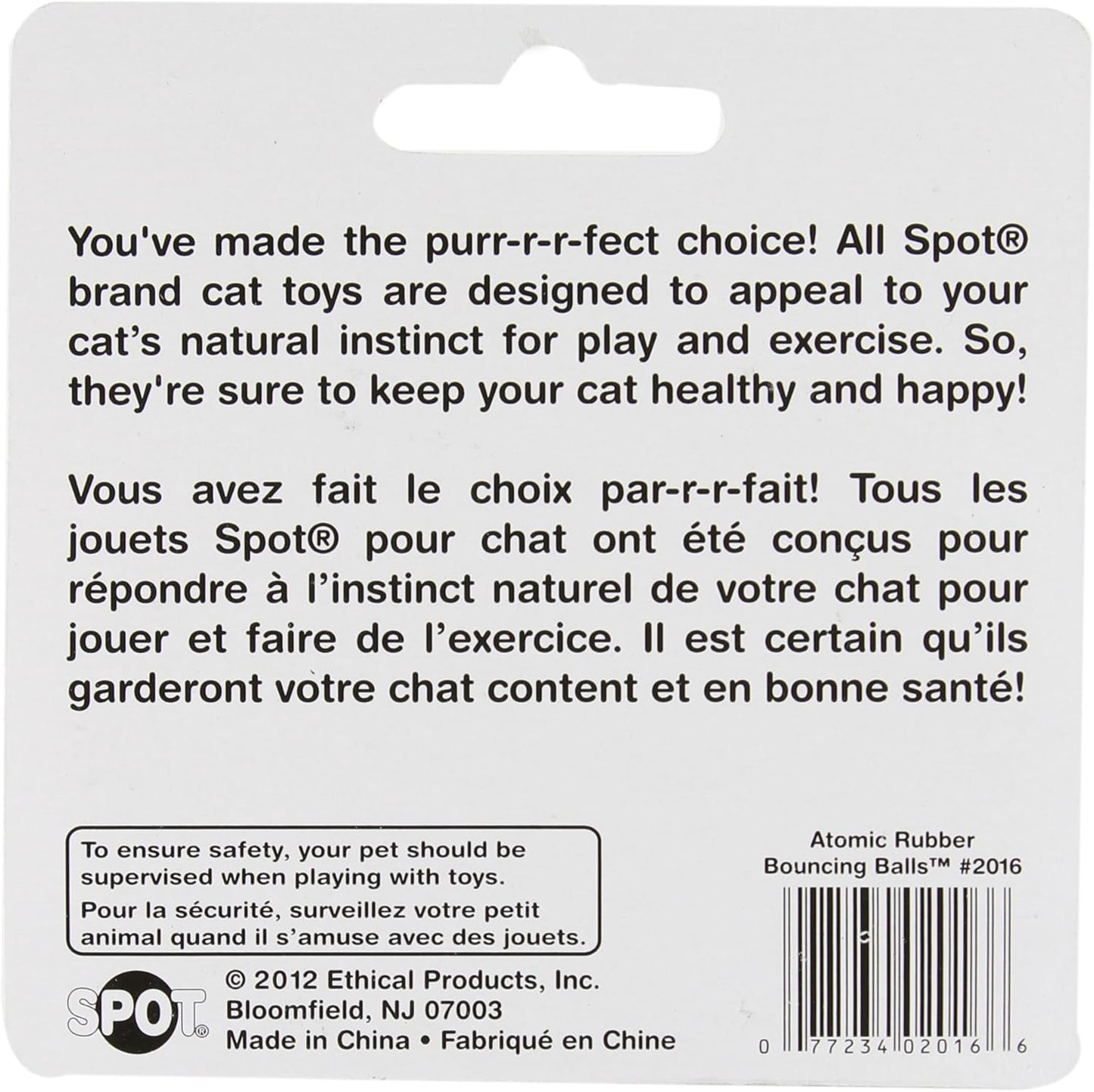 Ethical/Spot Atomic Rubber Bouncing Ball Cat Toy-(2Pack)