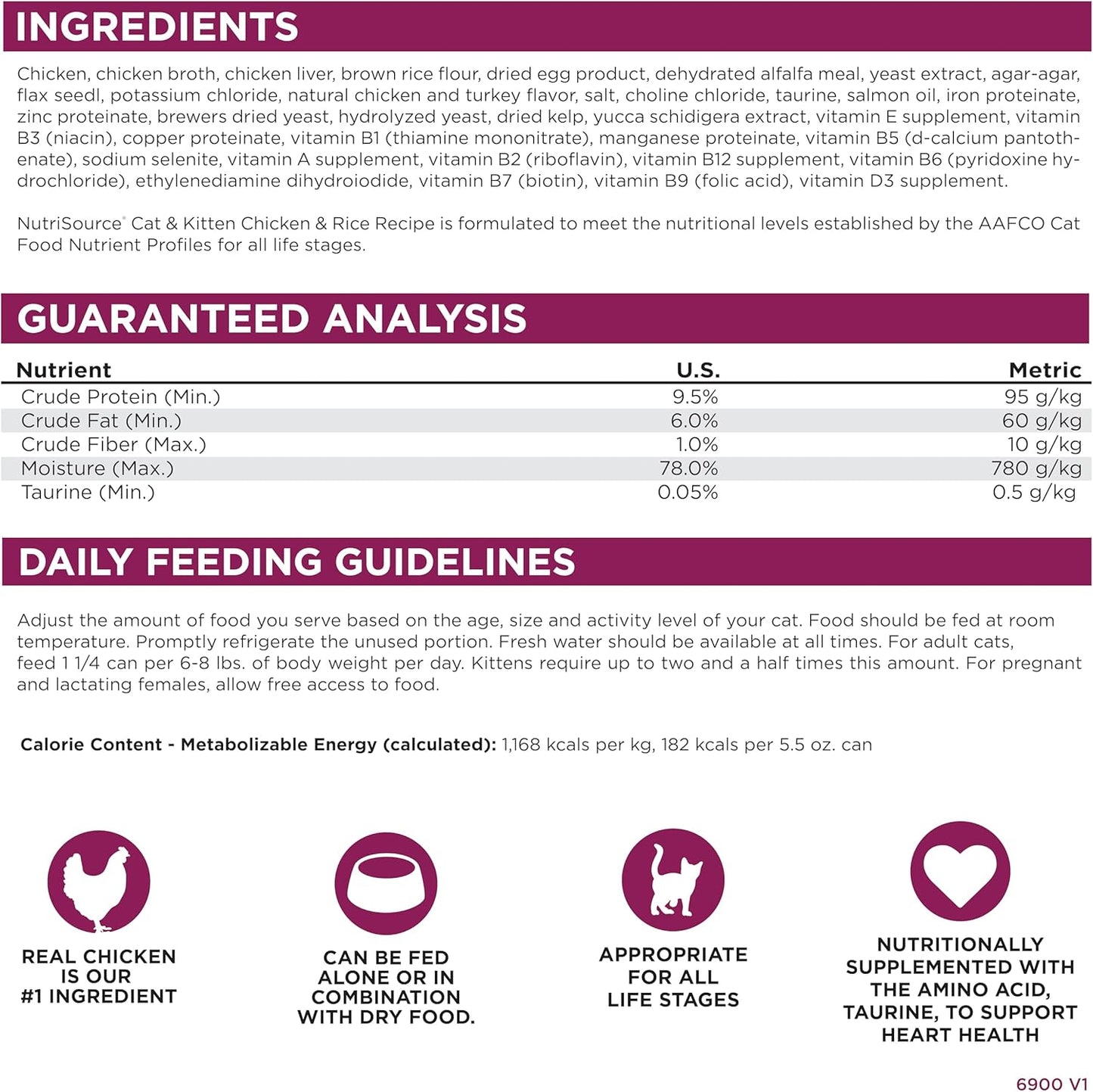 NutriSource Chicken and Rice Canned Cat Food - 5.5 oz (Pack of 12)