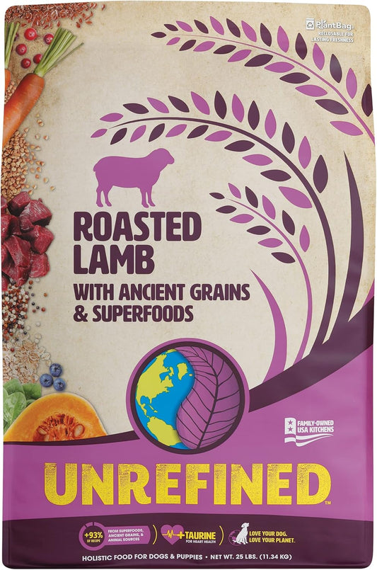 Earthborn Holistic Unrefined Roasted Lamb with Ancient Grains & Superfoods Dry Dog Food - 25 lbs