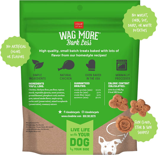 Cloud Star Wag More Bark Less Grain Free Soft & Chewy Dog Treats 3 Flavor Variety Bundle: Chicken & Sweet Potatoes, Smooth Aged Cheddar and Peanut Butter & Apples