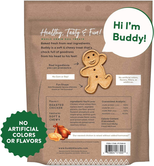 Buddy Biscuits, Soft & Chewy Treats for Small & Large Dogs, Made in USA, 6oz Chicken, 4 Pack