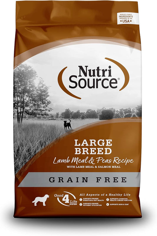 NutriSource Lamb Meal, Salmon Meal and Peas Recipe Grain Free Large Breeds Dry Dog Food - 26 Lb