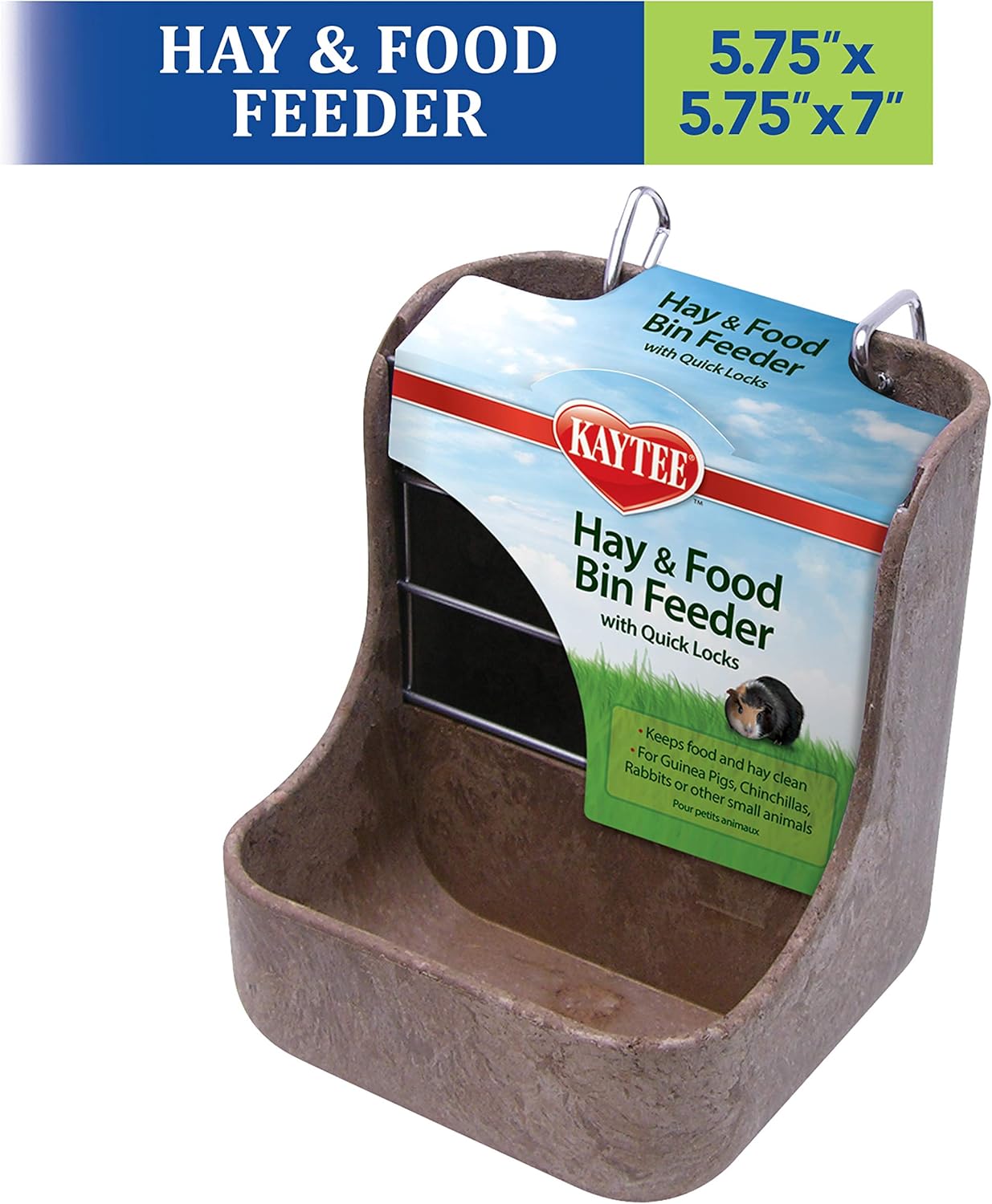 Kaytee Hay & Food Bin with Quick Locks Small Animal Feeder