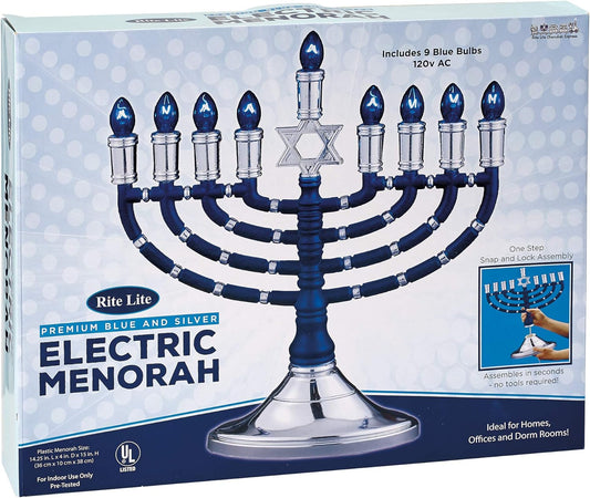 Rite Lite LTD Bulbs Blue/Silver Electric Menorah