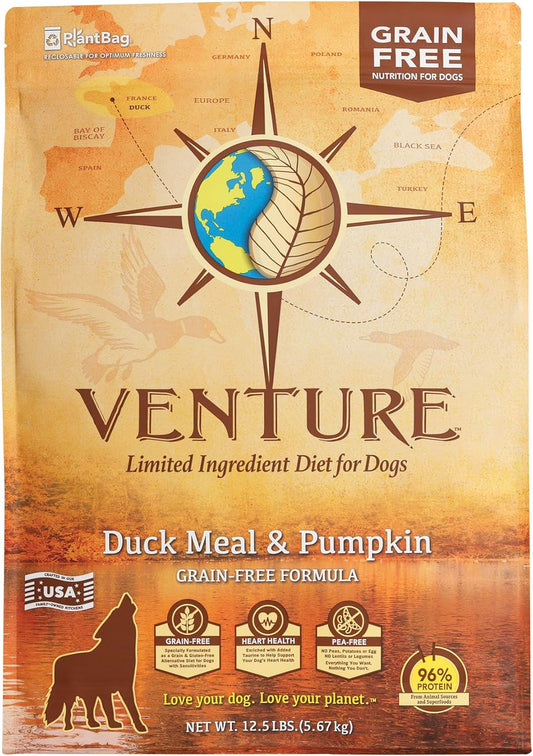 Earthborn Holistic Venture Duck Meal & Pumpkin Dry Dog Food - 12.5 lbs