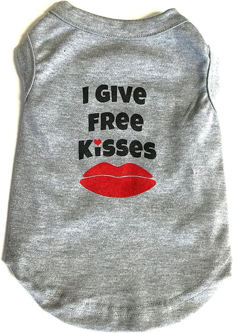 Midlee I Give Free Kisses Dog Shirt, Large