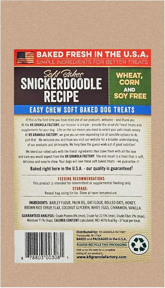 K9 Granola Factory Soft Bakes Snickerdoodle, Dog Treat -  12oz