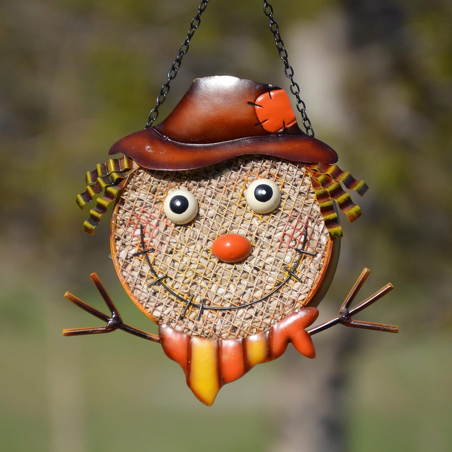 Gift Essentials Metal Assorted Scarecrow Mesh Bird Seed Feeder - 9"