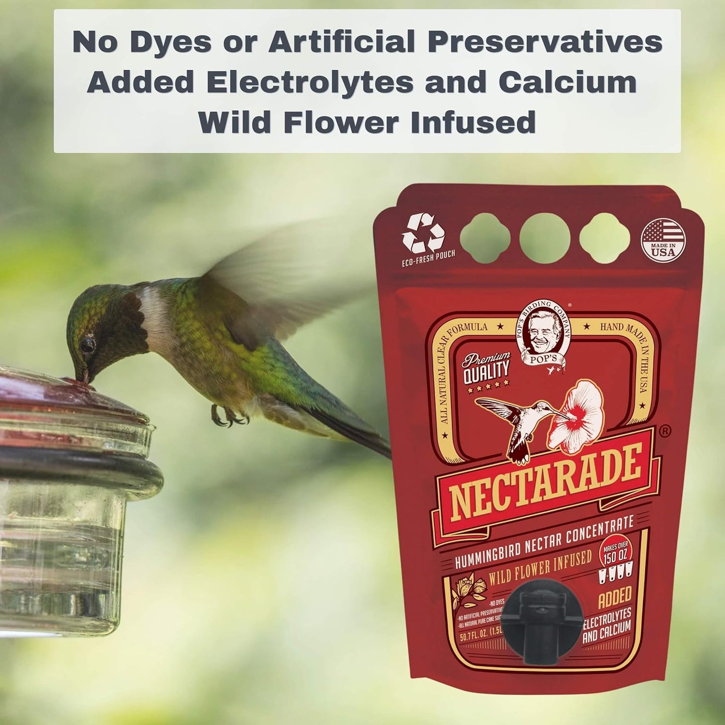 POP'S Nectarade, Concentrate - Makes 150oz Humming Bird Nectar (50.7oz)