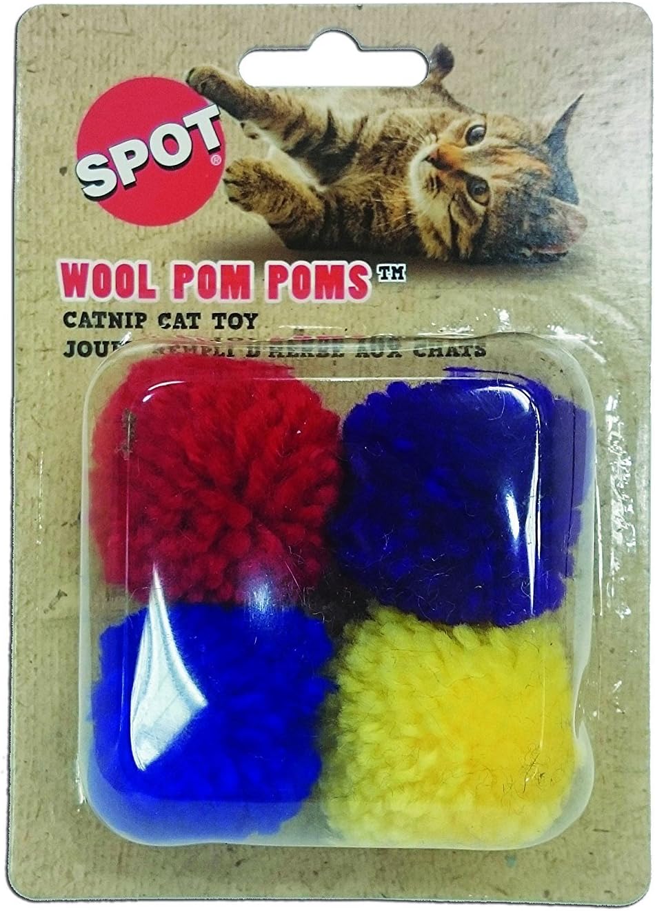 Spot Wool Pom Poms with Catnip Cat Toy 4 pack