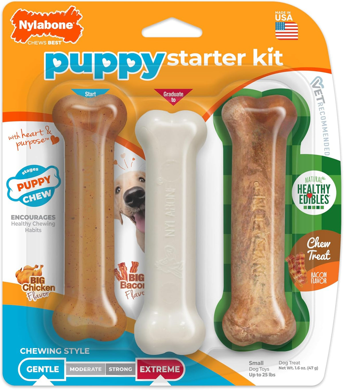 Nylabone Puppy Starter Kit Toy (3 pack)