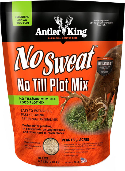 Antler King No Sweat No Till Plot Mix Deer Food (Plants 1/4 Acre) -4.5 LB