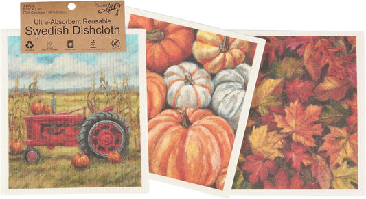 Primitives by Kathy Swedish Discloth Set - Fall Farm